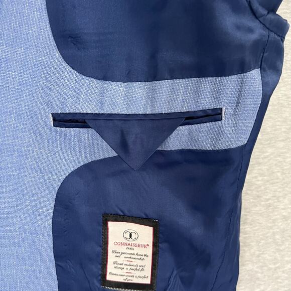 Connaisseur Paris Jacket Blazer Mens 44R Blue Wool Silk Linen Vit Barb Canonico - Picture 12 of 16